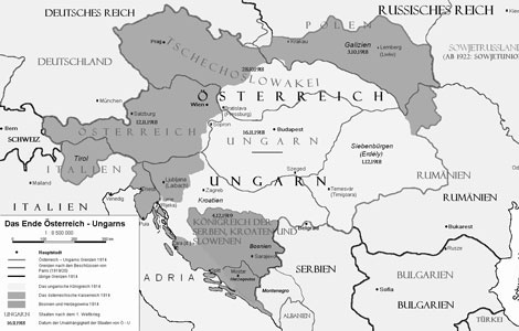 Rump Austria after the disruption of the economic ties of the Austro-Hungarian Empire.